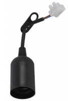 Патрон подвесной пластиковый Е27 с клеммной колодкой черный Эра