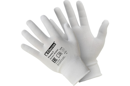 Перчатки полиэстер д/сборки белые M Fiberon