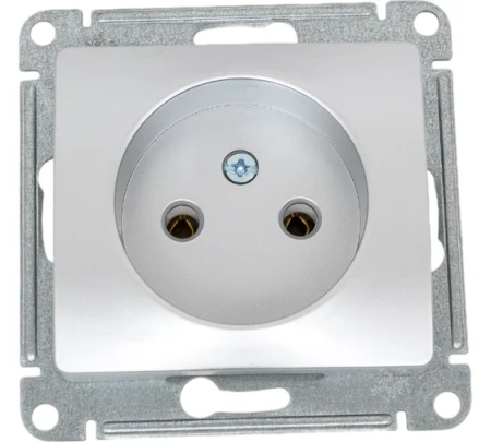 Розетка механизм 1-мест б/з алюминий Glossa