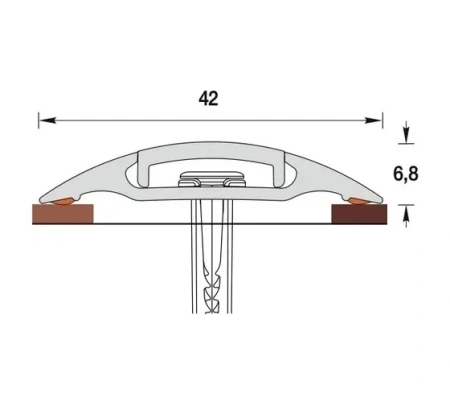 Порог  90см ПМК42-0,9 253 ясень серый с МК Идеал