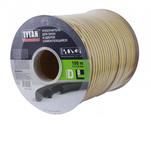 Уплотнитель  D  9х7,5мм коричневый 100м Титан