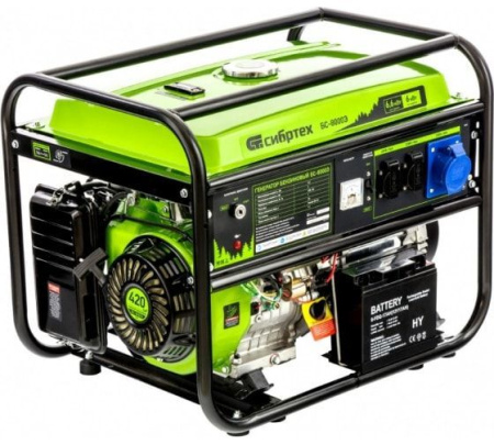 Генератор бензиновый 6,6кВт 25л. электростартер БС-8000Э Сибртех