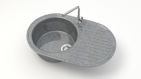 Мойка иск мрамор врезная Наоми 720х455х185 темно-серый