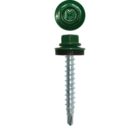 Саморез кровельный RAL6005 4,8х35 дерево 200шт зеленый мох Daxmer